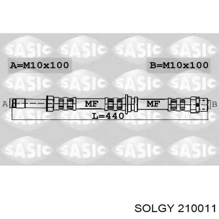 210011 Solgy шланг тормозной передний