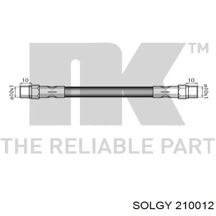 Шланг тормозной передний 210012 Solgy