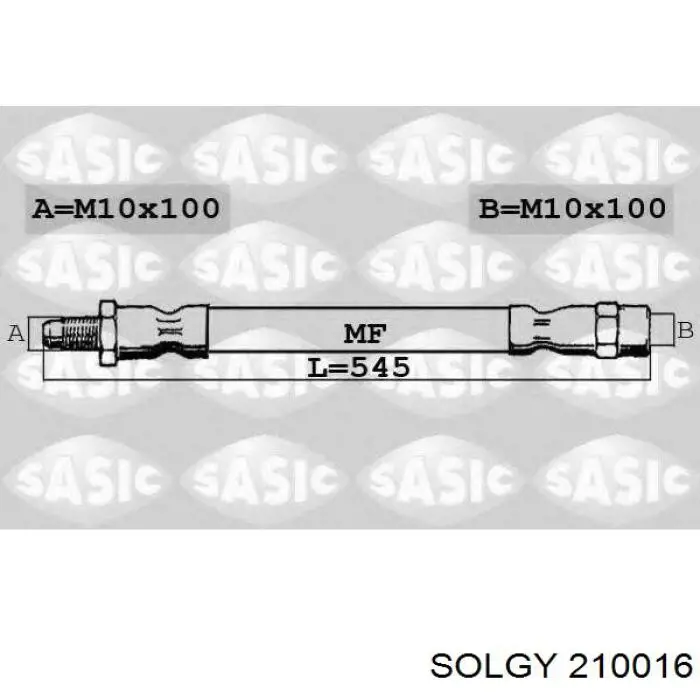 210016 Solgy шланг тормозной передний