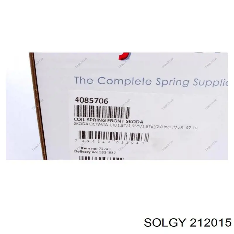 Пружина амортизатора передняя Solgy 212015 цена, от 20.25 USD