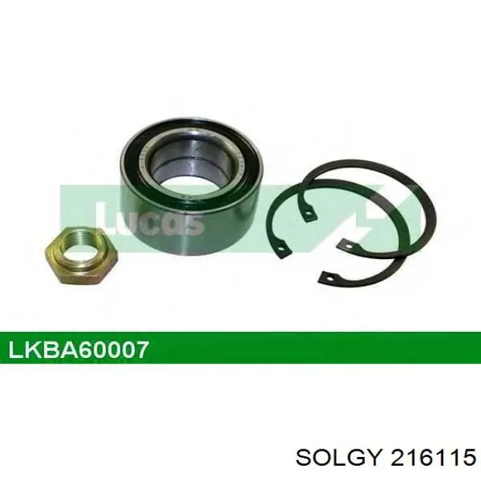 Подшипник ступицы передней/задней 216115 Solgy