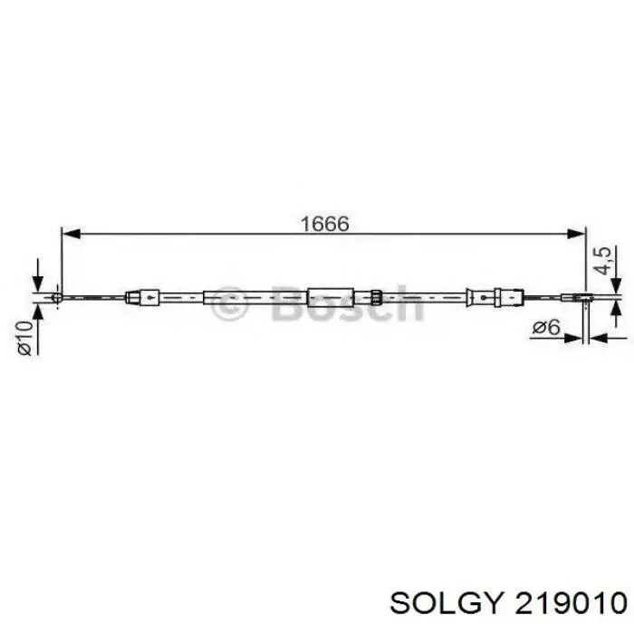 219010 Solgy Трос ручного тормоза задний правый/левый
