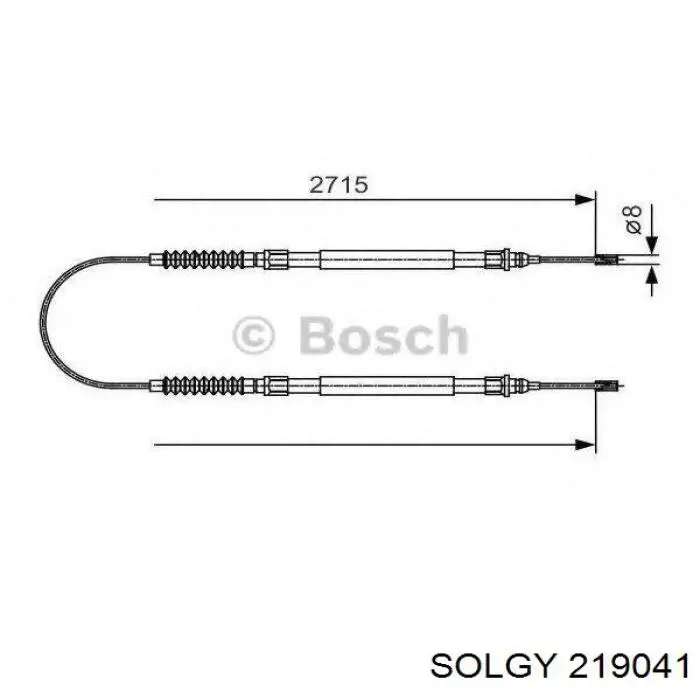 Задний трос ручника 219041 Solgy