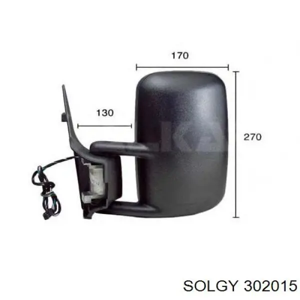 Дзеркальний елемент дзеркала заднього виду, лівого 302015 Solgy