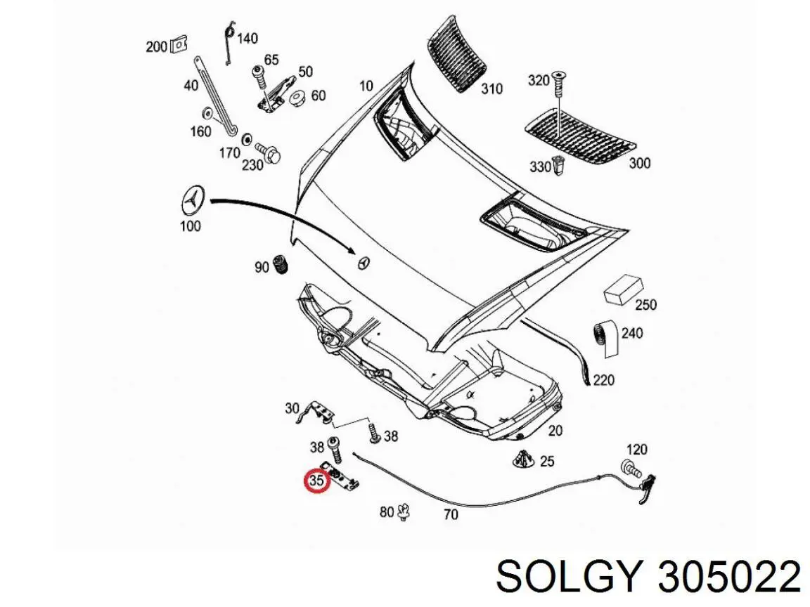 Купить 305022 Solgy Трос капота