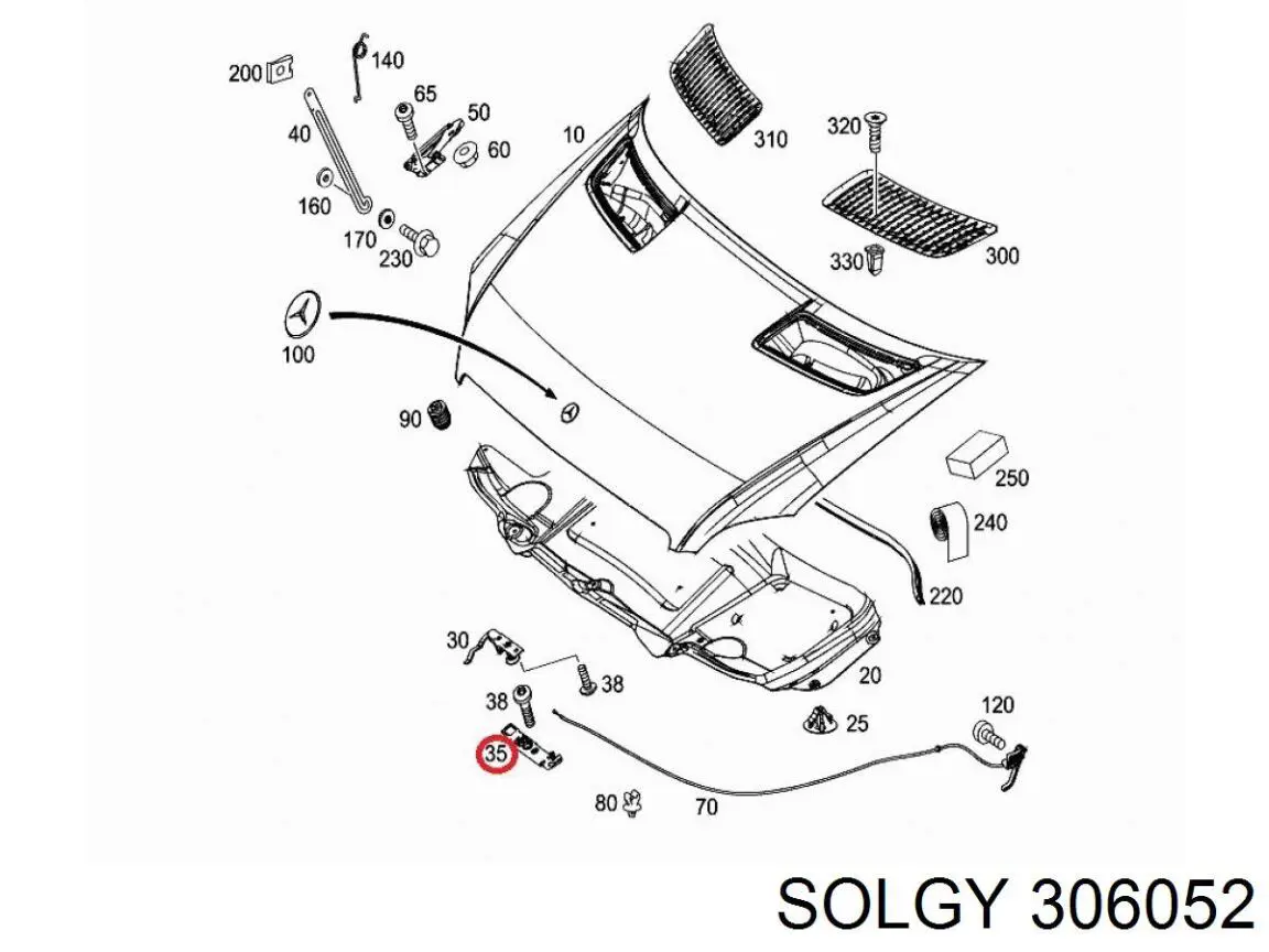 Петля капота, левая Solgy 306052 цена, от 14.11 USD