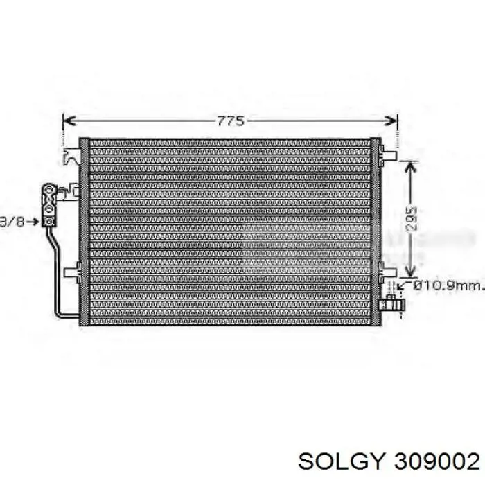 309002 Solgy radiador de aparelho de ar condicionado