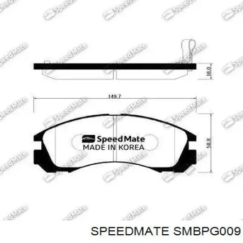 Купить SMBPG009 Speedmate Колодки тормозные