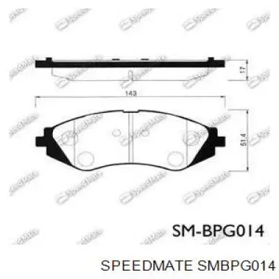 SMBPG014 Speedmate Колодки передние