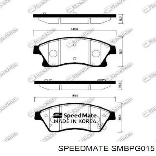 Задние дисковые колодки Speedmate SMBPG015
