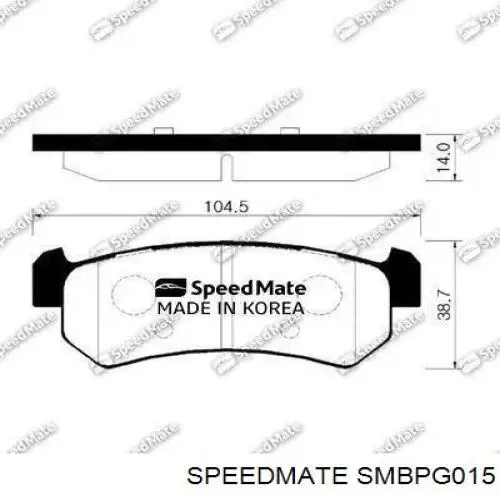 Задние тормозные колодки SMBPG015 Speedmate