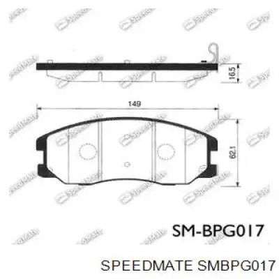 SMBPG017 Speedmate колодки тормозные передние дисковые