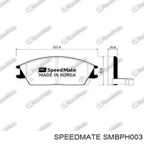 SMBPH003 Speedmate колодки тормозные передние дисковые
