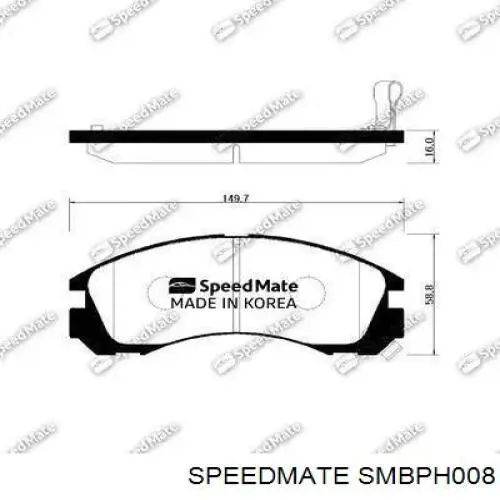 Задние тормозные колодки SMBPH008 Speedmate