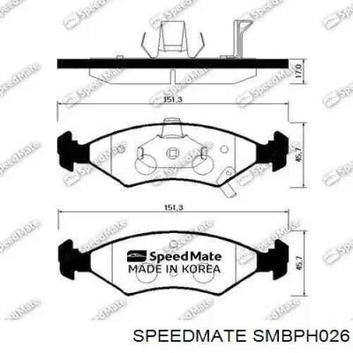 Передние тормозные колодки SMBPH026 Speedmate