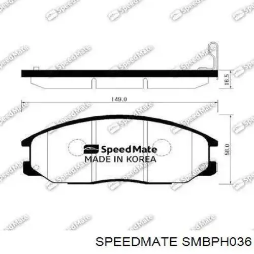 Передние тормозные колодки SMBPH036 Speedmate