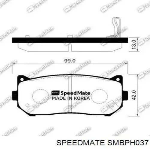 Передние тормозные колодки SMBPH037 Speedmate