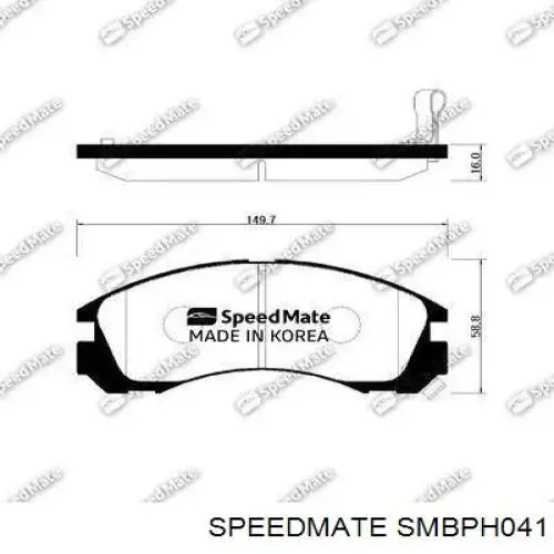 Передние тормозные колодки SMBPH041 Speedmate