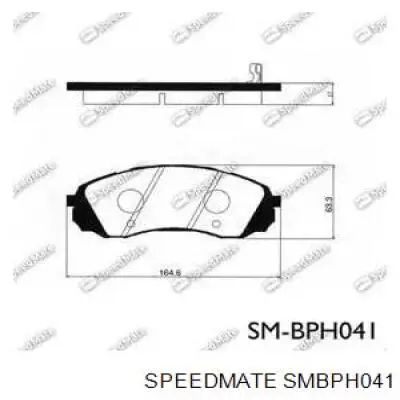 Колодки гальмівні передні, дискові SMBPH041 Speedmate