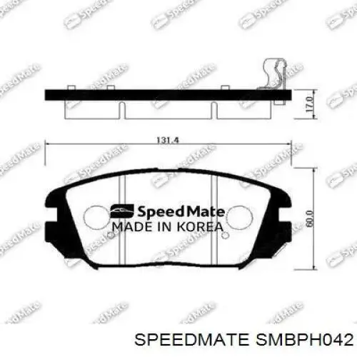 Задние дисковые колодки Speedmate SMBPH042