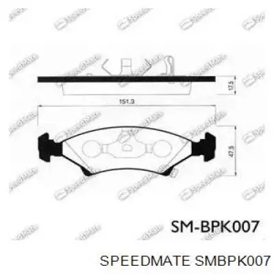 Передние тормозные колодки SMBPK007 Speedmate