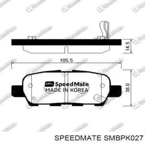 Тормозные колодки Speedmate SMBPK027