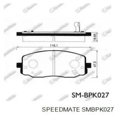 Pastillas de freno delanteras SMBPK027 Speedmate