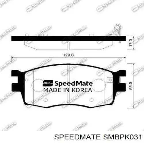 Передние тормозные колодки SMBPK031 Speedmate