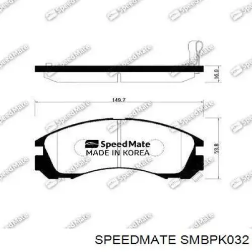 Купить SMBPK032 Speedmate Колодки тормозные задние, дисковые