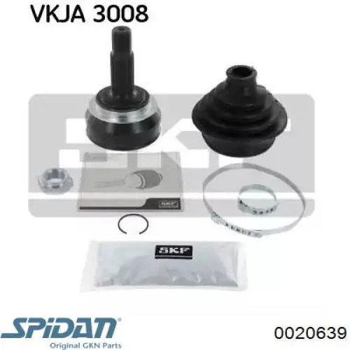 ШРУС наружный передний 0020639 GKN-Spidan