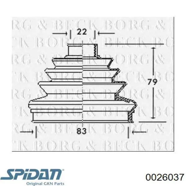 Купить 0026037 GKN-Spidan Пыльник гранаты наружный, передний