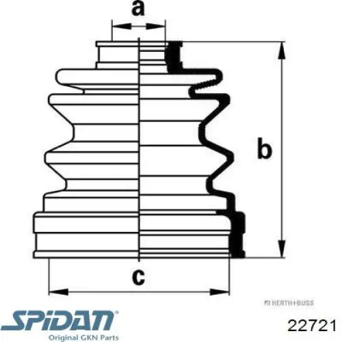 Чехол шруса GKN-Spidan 0022721 цена, от 13.78 USD