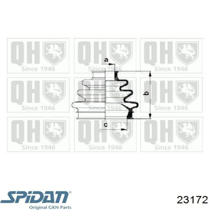 23172 GKN-Spidan Пыльник шарнира угловых скоростей наружный задний