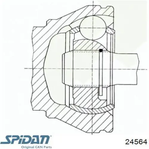 Купить 24564 GKN-Spidan Шарнир угловых скоростей передний правый