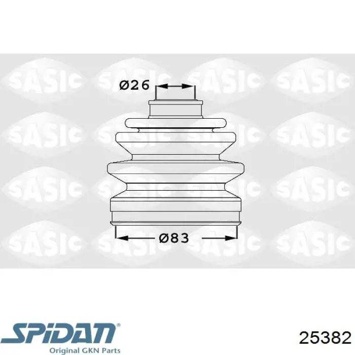 Купить 25382 GKN-Spidan Пыльник гранаты внутренний, передней полуоси