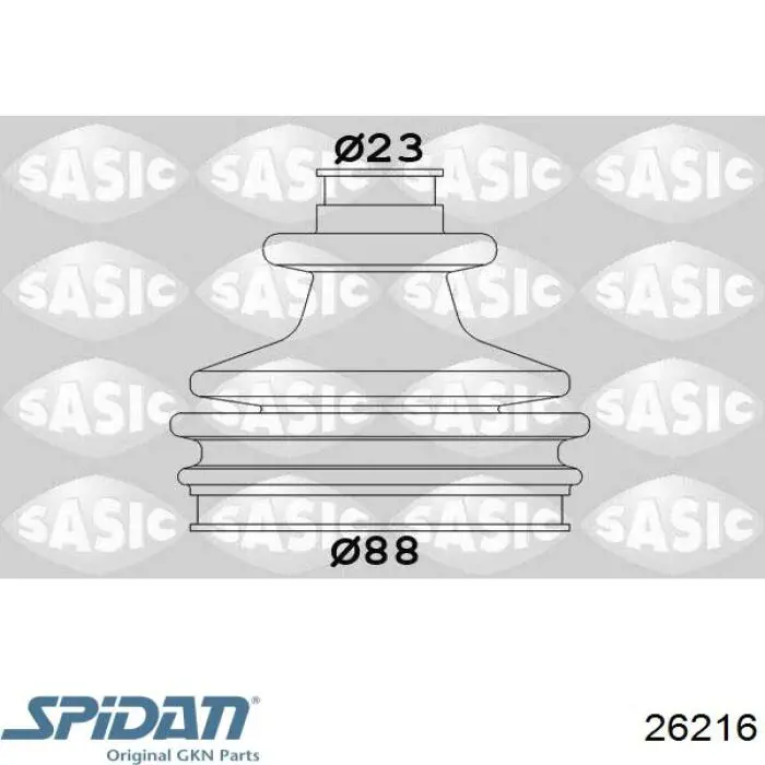 Пильник ШРУСа зовнішній, передній піввісі 26216 GKN-Spidan