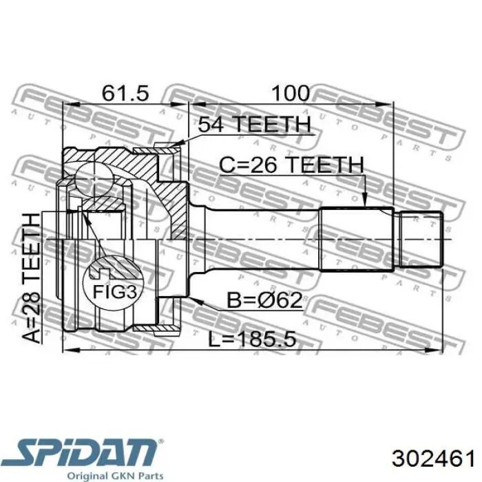 ШРУС наружный передний 6015034 Mercedes
