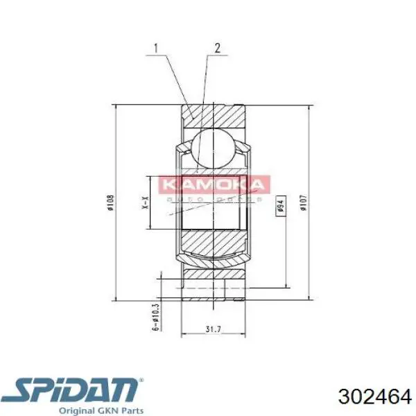 ШРУС внутренний 302464 GKN-Spidan
