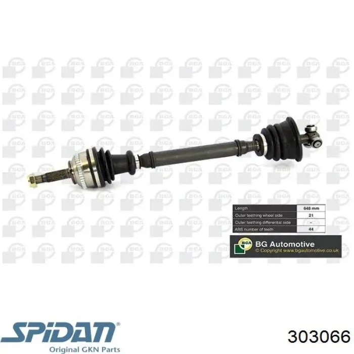 Купить 303066 GKN-Spidan Привод в сборе левый