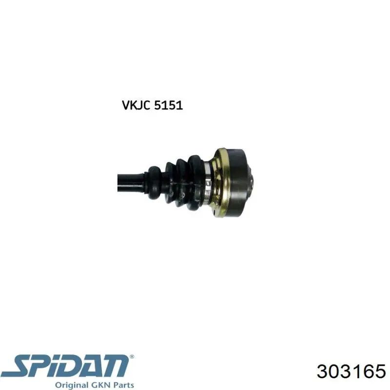 Полуось (привод) передняя правая 303165 GKN-Spidan