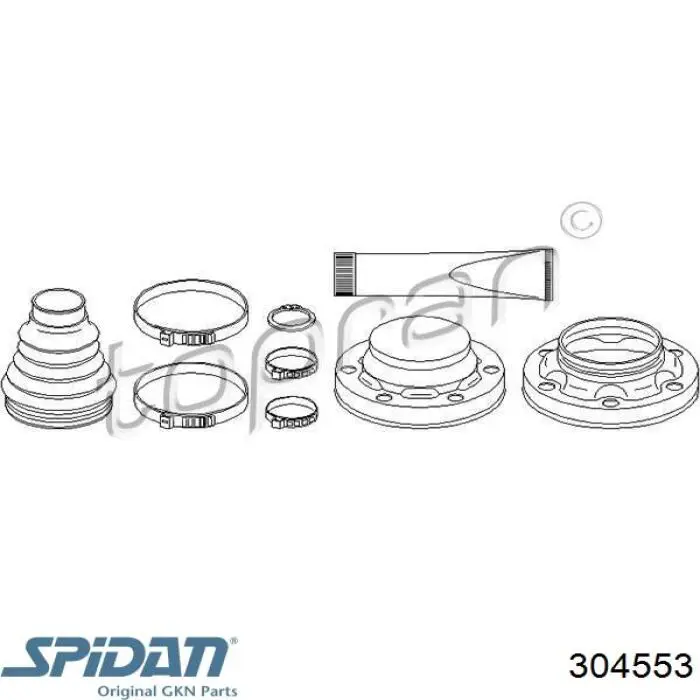 Пыльник ШРУСа задней полуоси внутренний 304553 GKN-Spidan