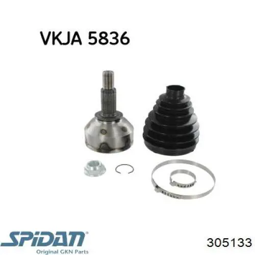 ШРУС наружный передний 305133 GKN-Spidan