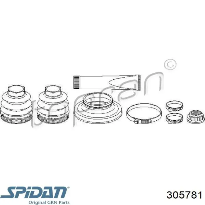 Пыльник ШРУСа задней полуоси внутренний 305781 GKN-Spidan