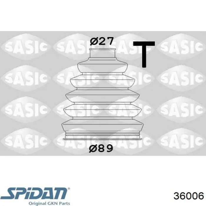 Пыльник ШРУСа передней полуоси наружный GKN-Spidan 36006
