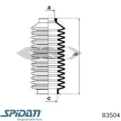 Пыльник рулевого механизма (рейки) правый 83504 GKN-Spidan