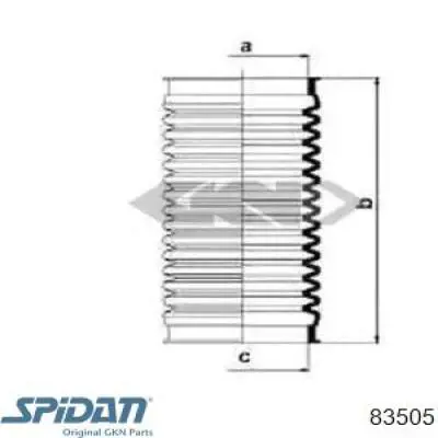 Пыльник рулевого механизма (рейки) правый 83505 GKN-Spidan