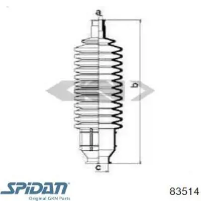 Пыльник рулевого механизма (рейки) правый 83514 GKN-Spidan