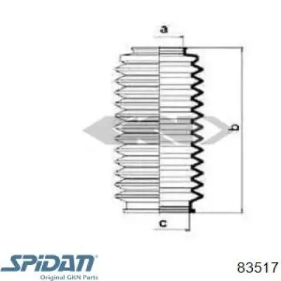 Пыльник рулевой рейки 83517 GKN-Spidan