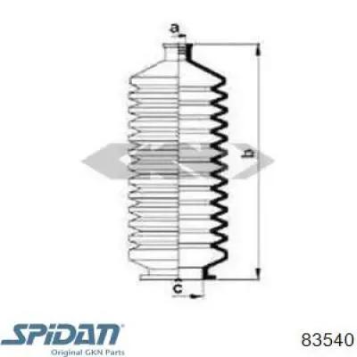 Пыльник рулевой рейки 83540 GKN-Spidan