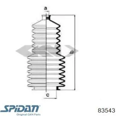 Пыльник рулевой рейки 83543 GKN-Spidan